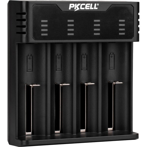 Main product image for USB Powered 4-Bay Battery Charger for Li-Ion, NiMH and NiCad Batteries with USB-A 5 VDC 2A Output Port142-209